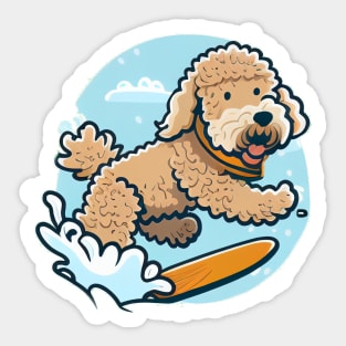 Join the Movement with the Goldendoodle Snowboarding Design Sticker